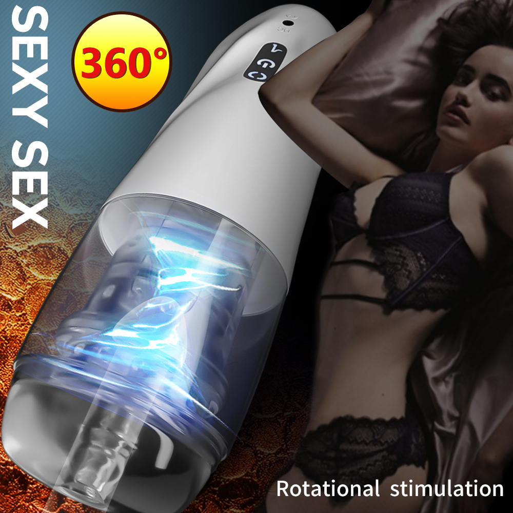 Masturbators Automatic Rotation Male 7 Adjustable Modes Pussy Adult Cup Blowjob Electric Climax Sex Toy for Men Tool 230307
