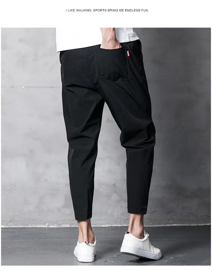 Men's Pants Korean Elastic Casual Pencil Ankle Length Spring Oversize Male Trousers Fashion Streetwear Black Khaki Green 230307Z