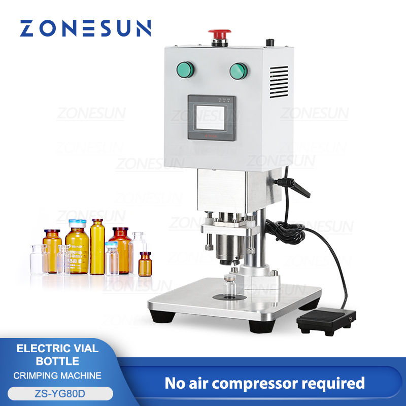 ZONESUN Manual Sealing Machine Electric Vial Crimper Glass Bottle Sealer Flip-off Caps Sealing Tool Aluminum Tabletop ZS-YG80D
ZONESUN Manual Sealing Machine Electric Vial Crimper Glass Bottle Sealer Flip-off Caps Sealing Tool Aluminum Tabletop ZS-YG80D