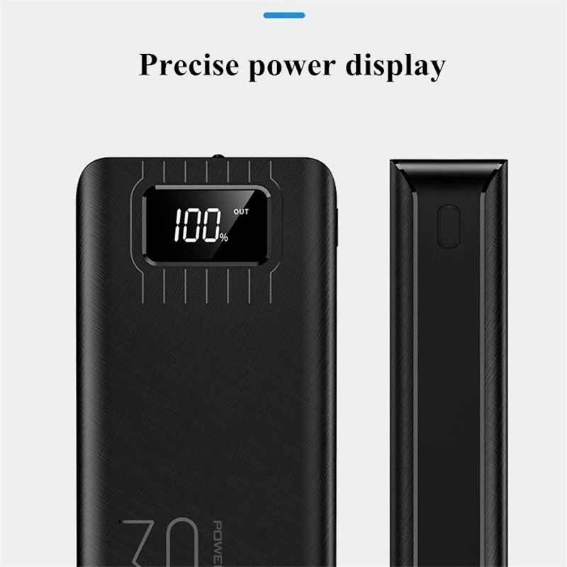 Power Bank 50000mAh Large-Capacity Powerbank Outdoor Travel Charger Phone External Battery LCD Digital Display LED Lighting