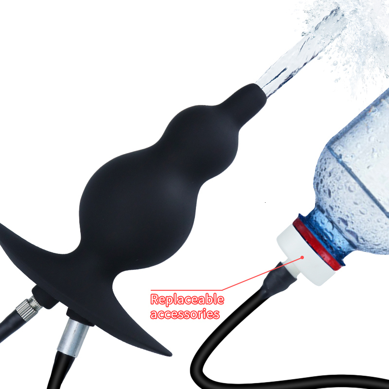 Anal Toys Expansion Diameter 8cm Inflatable Plug Enema Sex For Couples Silicone Butt Squirt Vagina Anus Cleaner Dilator 230307