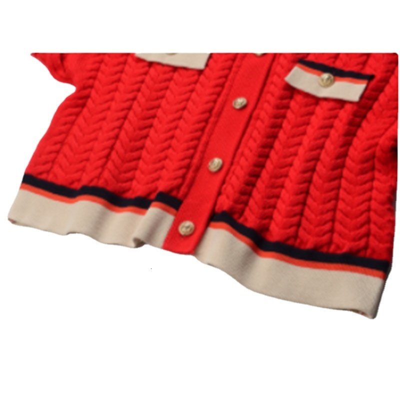 Men's Hoodies Sweatshirts Sweater jacket for Women Knitted Cardigan short Top single Breasted gold Button Lapel Contrast Color Loose sweet Women&