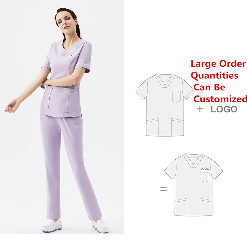 Medical Nursing Two Piece Pants Work Clothes Hand Washing Clothing Short-Sleeved Surgical Oral Dental Beauty Salon Work Uniform Women Customization