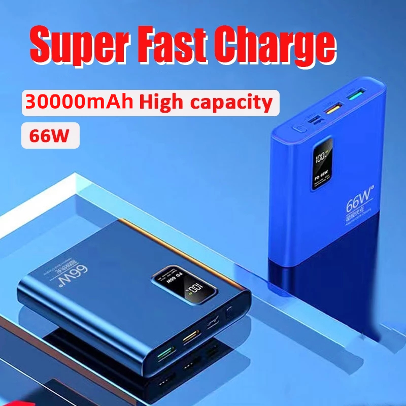 20000mAh PD 66W Super Fast Charging Power Bank HD Digital Portable Charger External Battery for Apple iPhone Xiaomi Universal