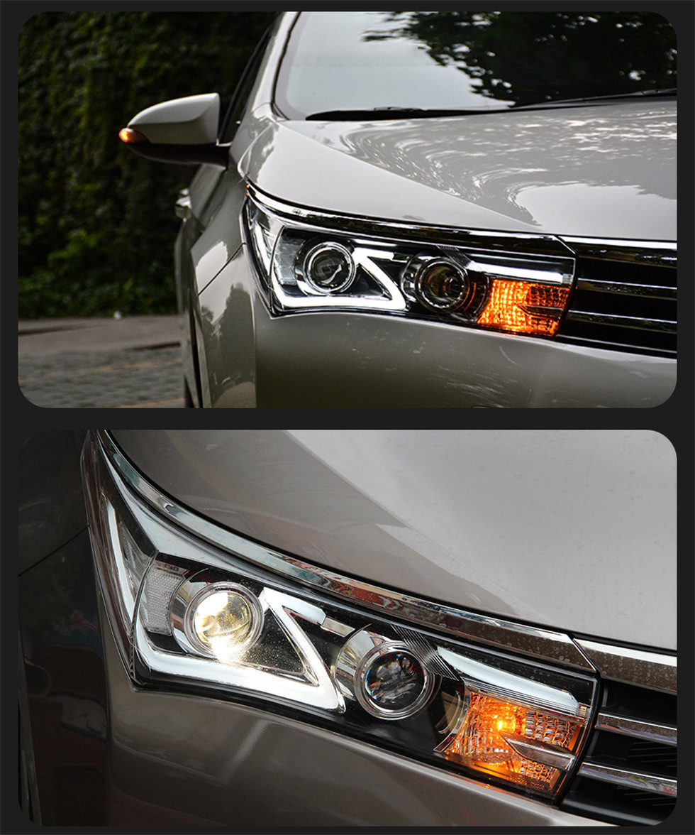 Headlights LED Bulb For Toyota Corolla 20 14-20 16 Head Lights Z Style Daytime Running Lights Turn Signal