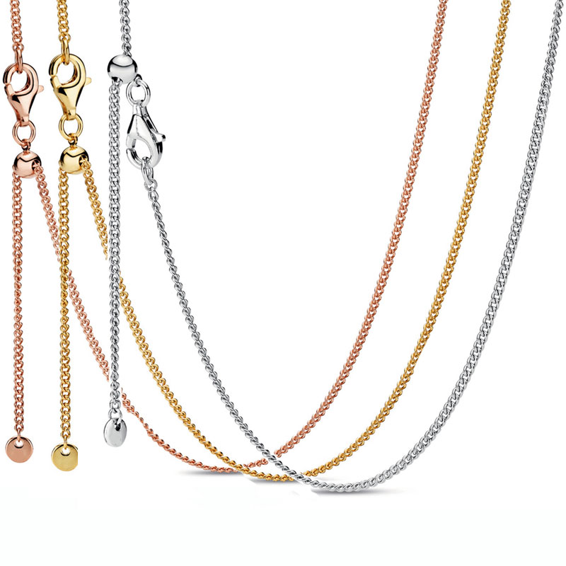 925 Silver Fit Pandora Necklace Pendant heart women fashion jewelry Rose Gold Silver Sliding Clasp Chain Basic
925 Silver Fit Pandora Necklace Pendant heart women fashion jewelry Rose Gold Silver Sliding Clasp Chain Basic
