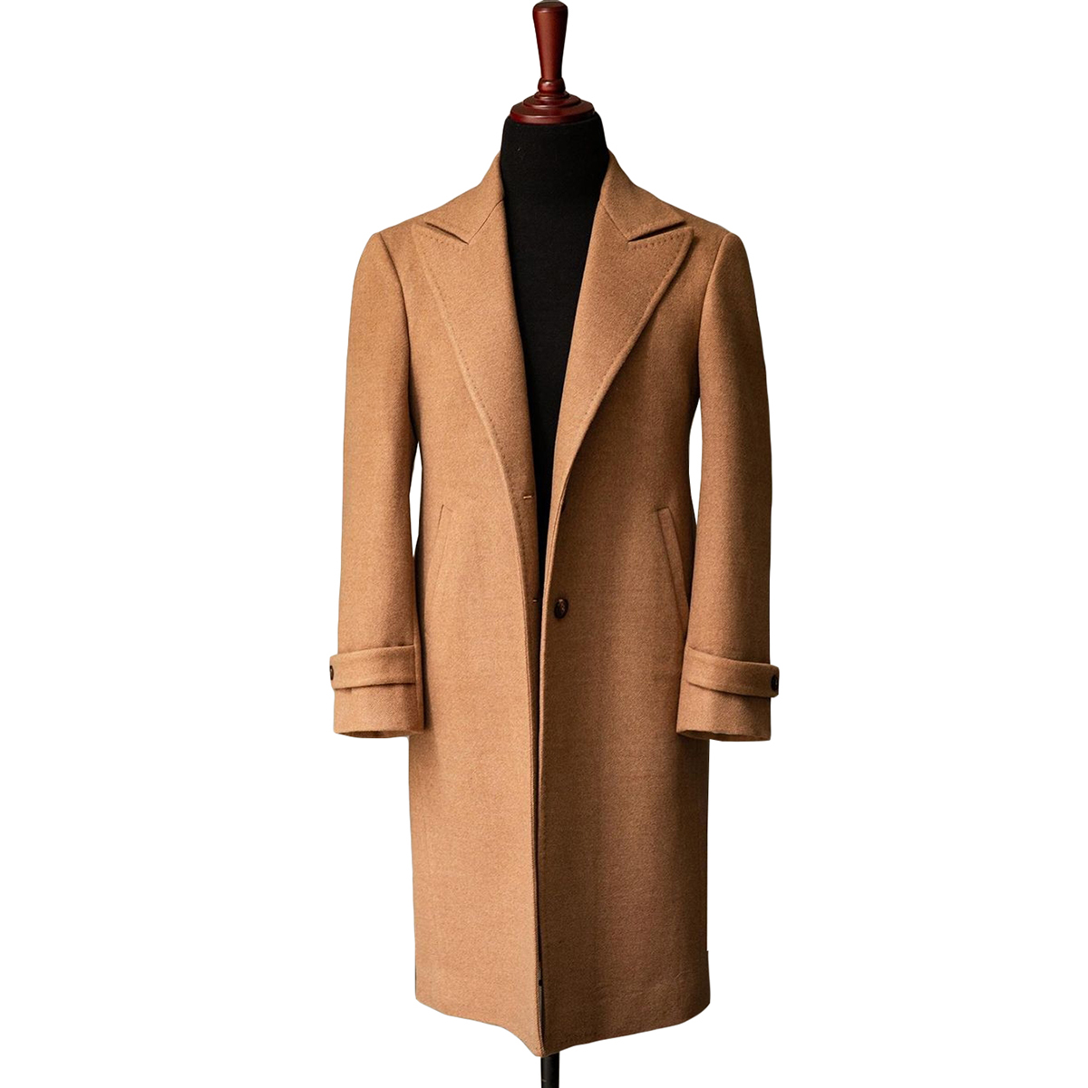 Spring and Autumn Tuxedo Long Cotton Coat New Wool Blend Pure Color Casual Business Fashion Men's Clothing Slim Windbreaker Jacket