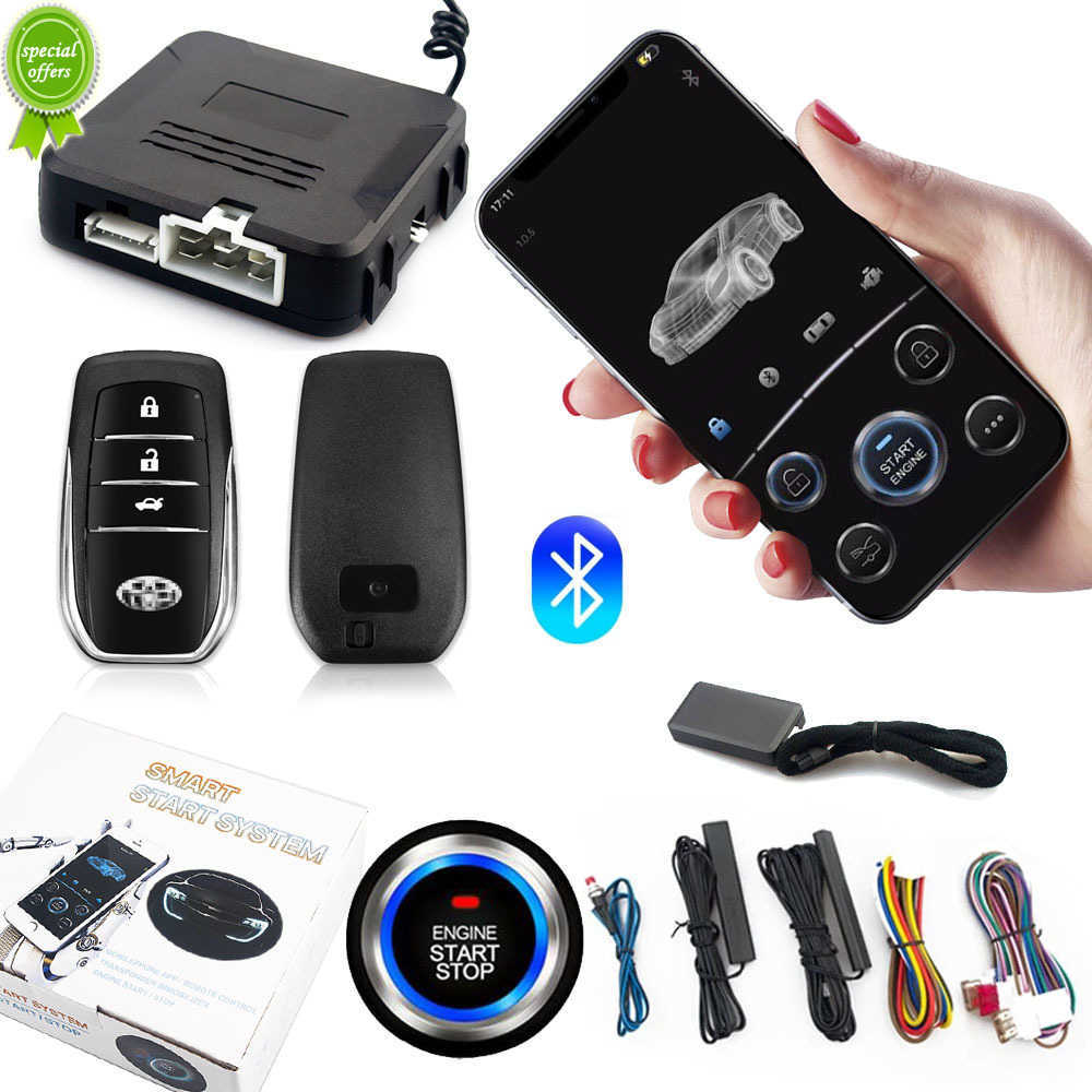New Universal Car Remote Start Stop Kit Bluetooth Mobile Phone App Control Engine Ignition Open Trunk PKE Keyless Entry Car Alarm
