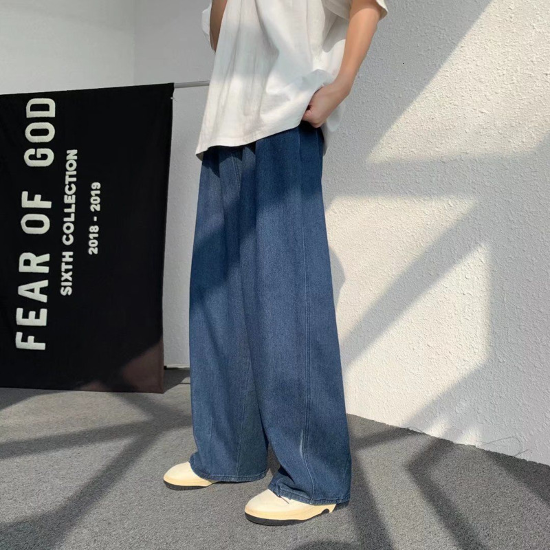 Men's Jeans Oversized Jeans Men Fashion Blue Casual Wide Leg Jeans Men Streetwear Loose Hip Hop Straight Denim Pants Mens Trousers M-3XL 230308