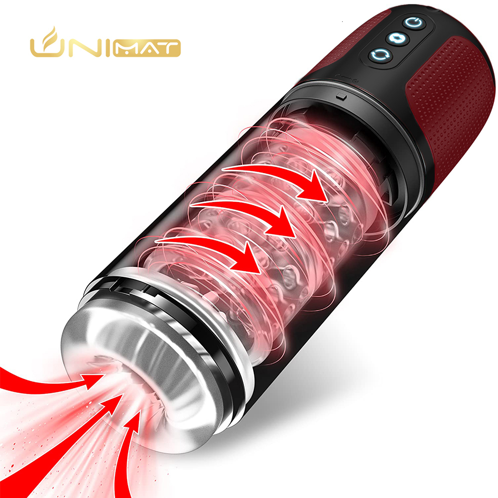 Masturbators Automatic Male Masturbation Cup Fully Waterproof With Rotating Vacuum Suction Modes Real Vagina Adult Sex Toys For Men UNIMAT 230307