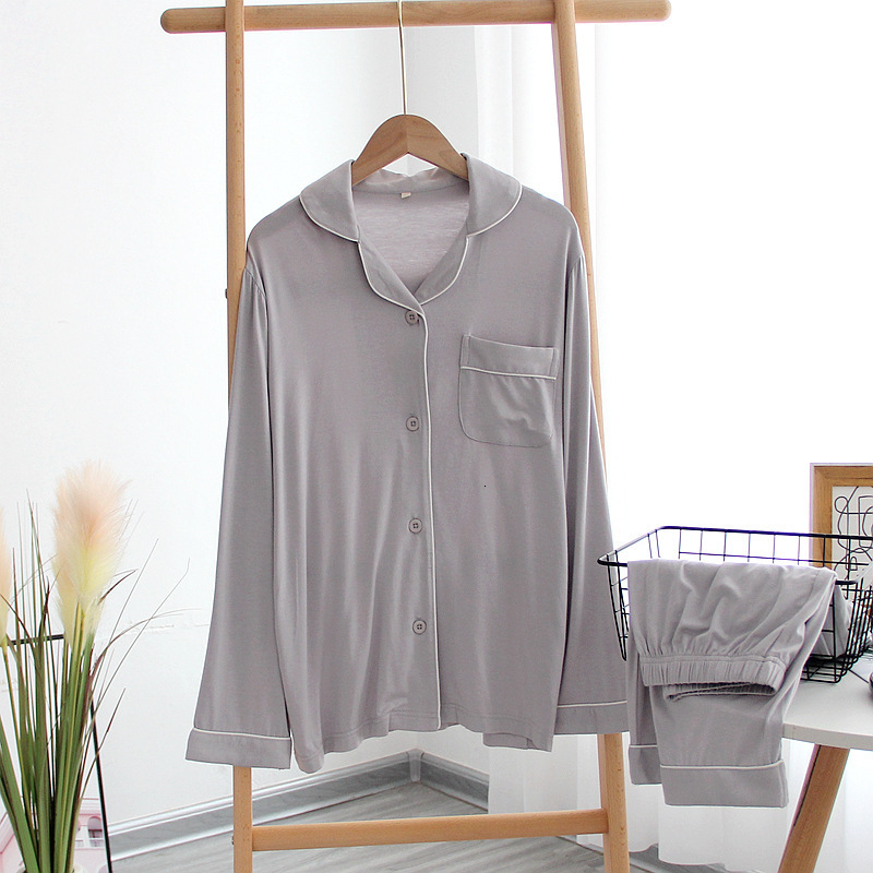 Women's Sleepwear Modal Sleep Wear Women Pajamas Set Long-sleeved Long Trousers Women Home Clothes Plus Size Two-piece Suit for Homewear 230309