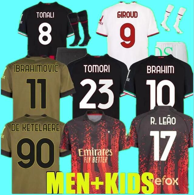 22 23 IBRAHIMOVIC Soccer Jerseys special-edition 4th AC 2022 2023 MILANS GIROUD TONALI THEO R.LEAO ROMAGNOLI BRAHIM fourth origi FANS PLAYER VERSION Men Kids Kits set, Kids size
22 23 IBRAHIMOVIC Soccer Jerseys special-edition 4th AC 2022 2023 MILANS GIROUD TONALI THEO R.LEAO ROMAGNOLI BRAHIM fourth origi FANS PLAYER VERSION Men Kids Kits set, Kids size