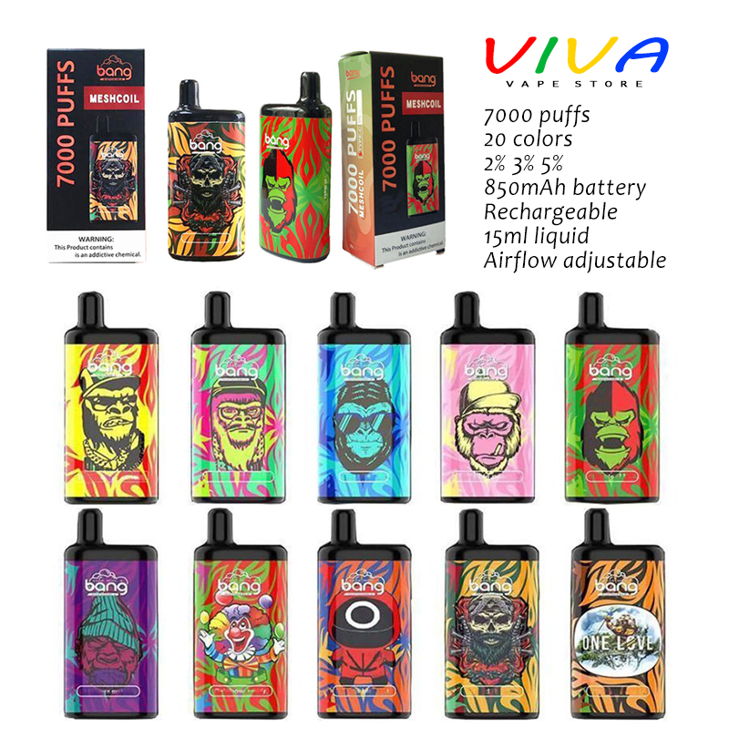 Original Bang Mesh Coil E Cigarette Starter Kit 7000 Puffs Bangvapes Disposable Vape Pre-filled 15ml Pods Cartridges 850mAh Rechargeable Ecigarettes Vapes, Remark flavrs
Original Bang Mesh Coil E Cigarette Starter Kit 7000 Puffs Bangvapes Disposable Vape Pre-filled 15ml Pods Cartridges 850mAh Rechargeable Ecigarettes Vapes, Remark flavrs