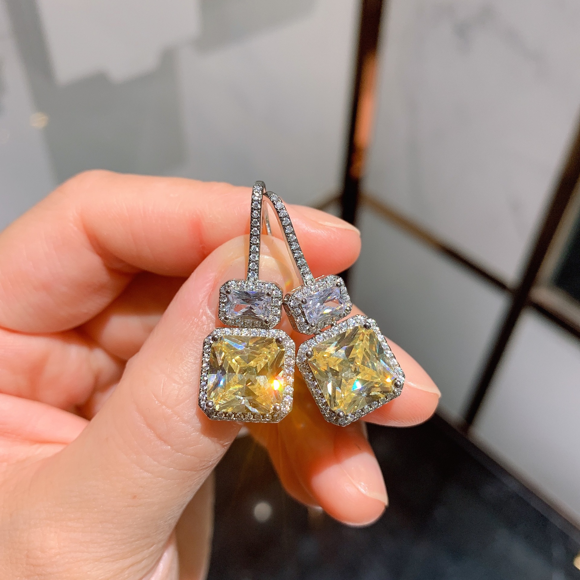 Valuable Lab Topaz Diamond Jewelry set 925 Sterling Silver Engagement Wedding Rings Necklace For Women Bridal Promise Gift