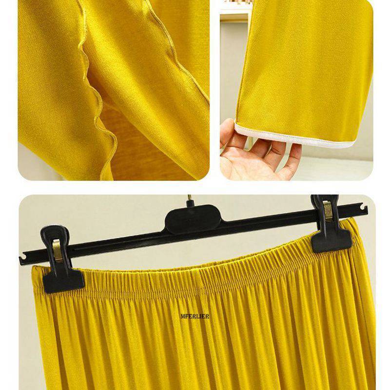 Women's Sleepwear Large Size 4XL 150KG Autumn Women Sleepwear Set V Neck Long Sleeve Pajamas Set Women Long Sleeve Top and Pants Casual Home Wear