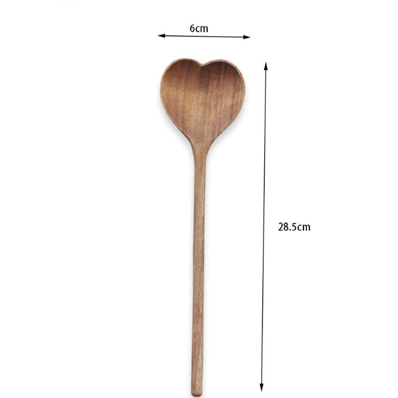 Acacia wood Teak Japanese cutlery kitchenware Wooden spoon irregular shape love heart shape wooden spoon