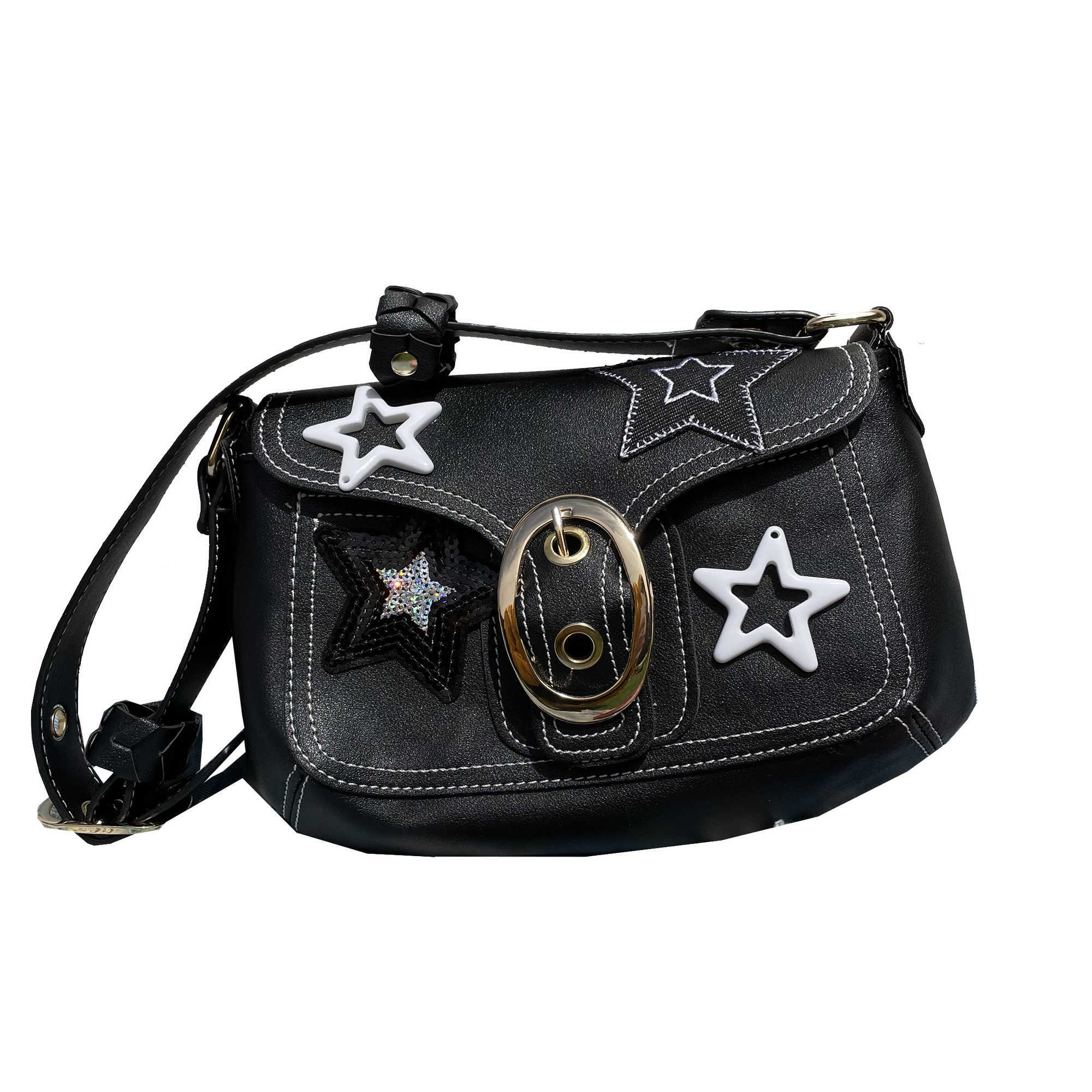 Shoulder Bags Vintage Handbags for Women Street Trendyol Babes Moto Biker Underarm Bag Autumn 2023 Casual Star Female 230309