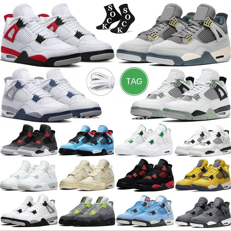 Thunder jumpman 4 Basketball Shoes Women 4s Black Cat Red Cement Military Midnight Navy University Blue Mens Trainers Sports Sneakers size 36-47, Color#17
Thunder jumpman 4 Basketball Shoes Women 4s Black Cat Red Cement Military Midnight Navy University Blue Mens Trainers Sports Sneakers size 36-47, Color#17