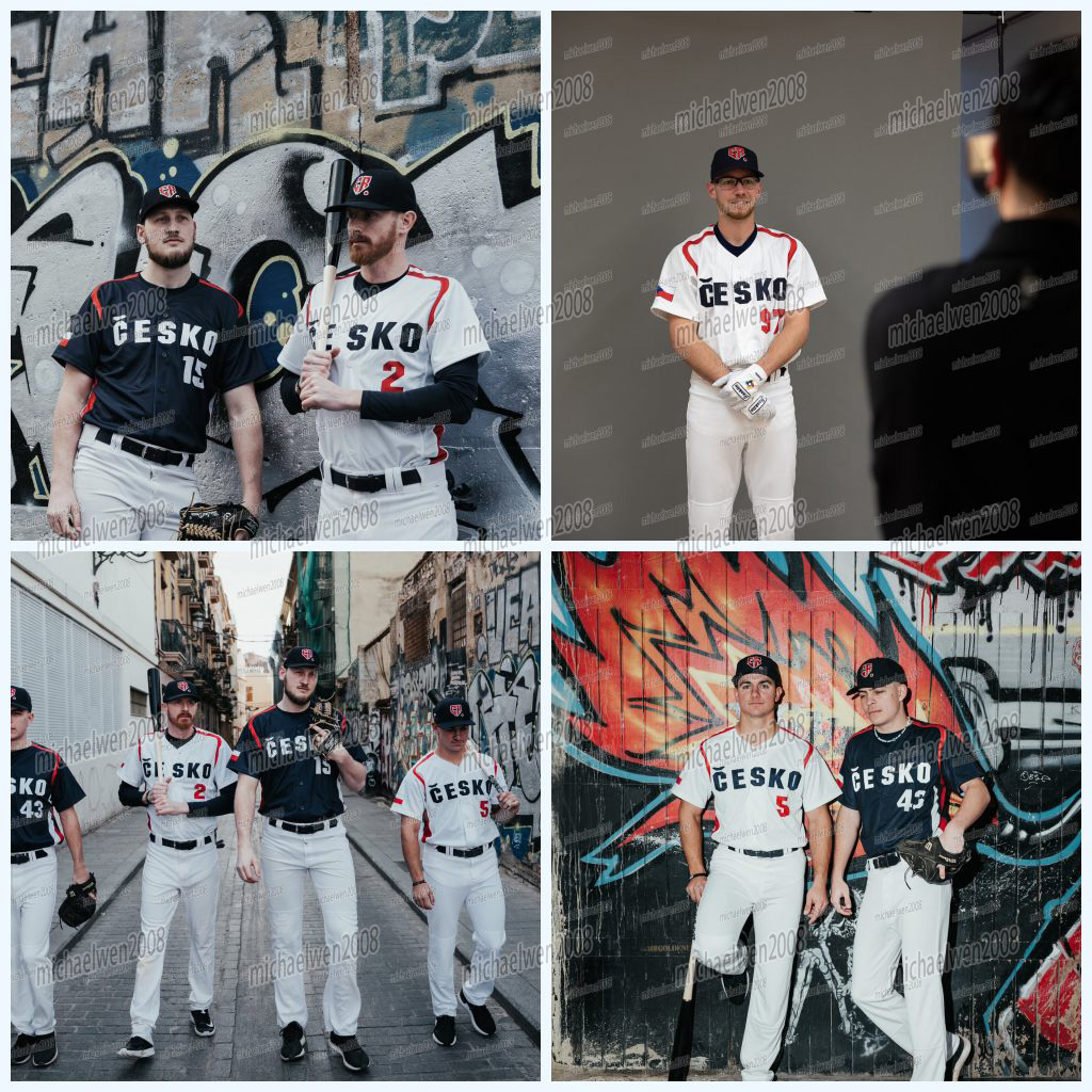 Czech Republic 2023 World Baseball Classic Jersey WBC Marek Chlup Eric Sogard Jakub Grepl Lukas Ercoli Lukas Hlouch Jan Tomek Daniel Padysak Martin Schneider