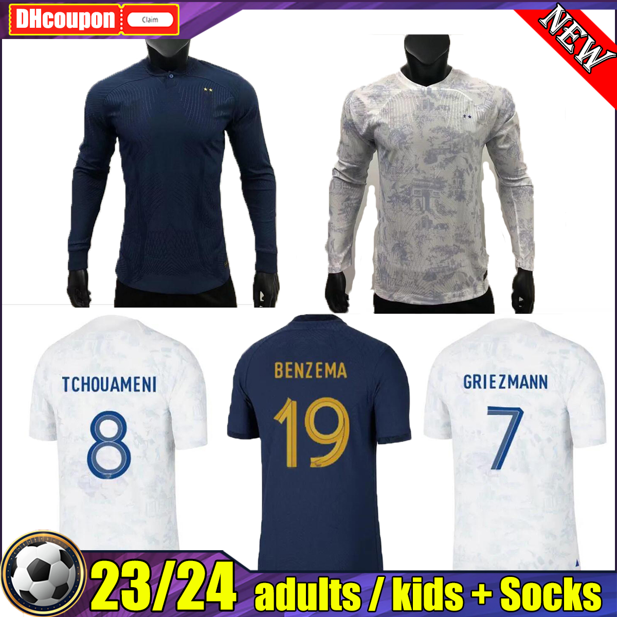 MBAPPE French Players version soccer jerseys 2022 2023 franch THEO BENZEMA CAMAVINGA GIROUD GRIEZMANN TCHOUAMENI GUENDOUZI COMAN Long sleeve football tight shirt, 05 player version
MBAPPE French Players version soccer jerseys 2022 2023 franch THEO BENZEMA CAMAVINGA GIROUD GRIEZMANN TCHOUAMENI GUENDOUZI COMAN Long sleeve football tight shirt, 05 player version