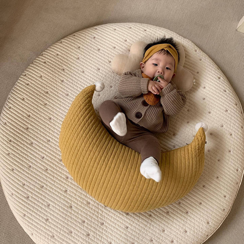 Pillows Cute Moon Baby Pillow born Feeding Cushion Maternity Cotton U-Shaped Nursing Pillow Breastfeeding Infant Cuddle Sleep Pillow 230309