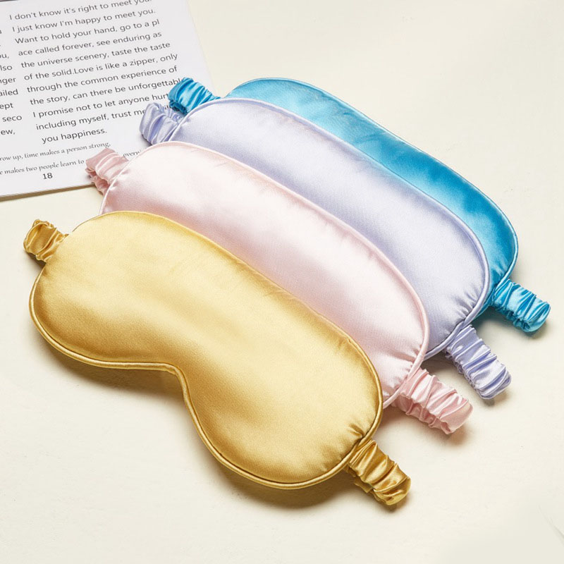 Polyester Silk Eye Cover Sleep Mask for Home Adjustable Noon Break Travel Relax Eye mask Template Soft and Breathable Party Sleepover Relax Aid Blindf