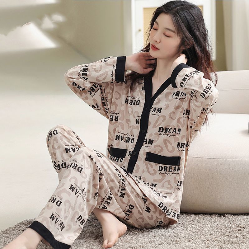 Women's Sleepwear 100% Cotton Pajamas Set Sexy Sleepwear For Women Full-Length Cartoon Pyjama Women's Autumn Fashion Soft Homewear Plus Size