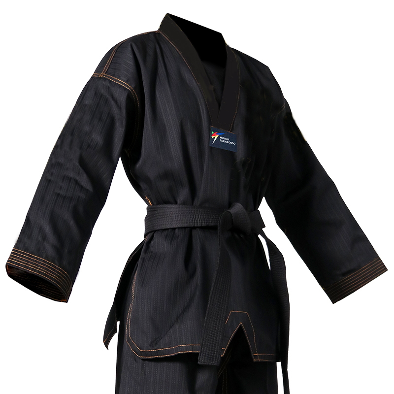 Other Sporting Goods Taekwondo Master Dobok Ultralight Wt Fighter Polyester Suit Black Martial Arts Gi With Exquisite Embroidery 230309
