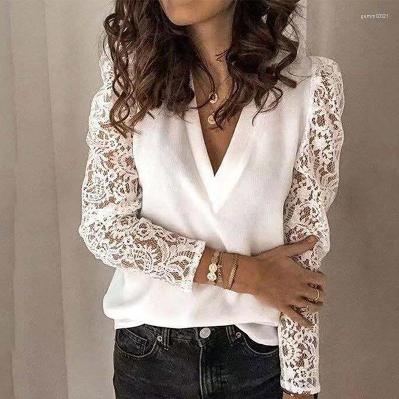 Women's Blouses Patchwork Lace Long Sleeve Shirt Women's Slim Bottoming V-Neck Hollow Out Elegant Blouse Top S-5XL, Blue
Women's Blouses Patchwork Lace Long Sleeve Shirt Women's Slim Bottoming V-Neck Hollow Out Elegant Blouse Top S-5XL, Blue