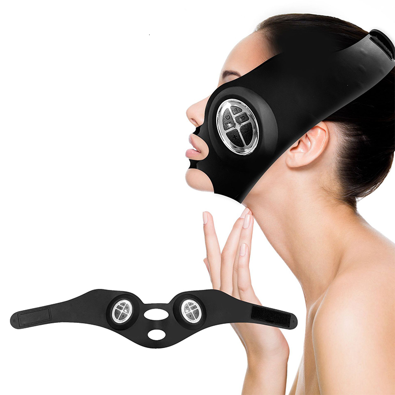 Face Massager EMS Microcurrent lifting Mask lifting Bandage Color Light V Shaping Beauty Instrument Silicone 230309