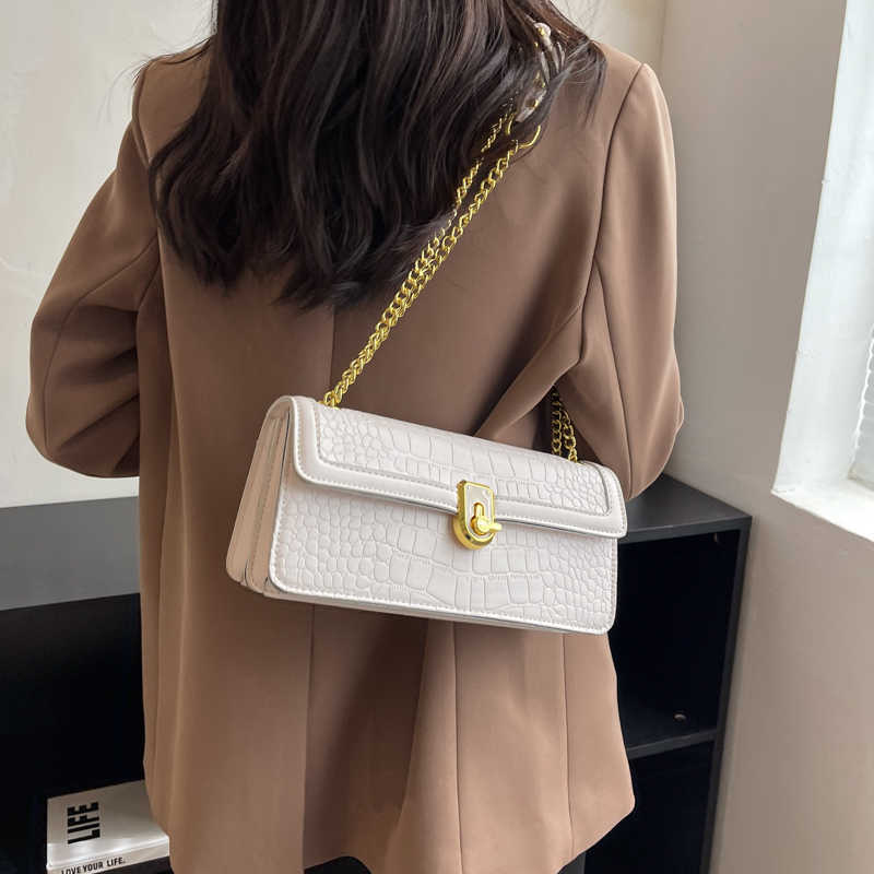 Women Stone Fashion Pattern Chain Flap 2024 Winter New In Small PU Leather Brand Lady Crossbody Bag