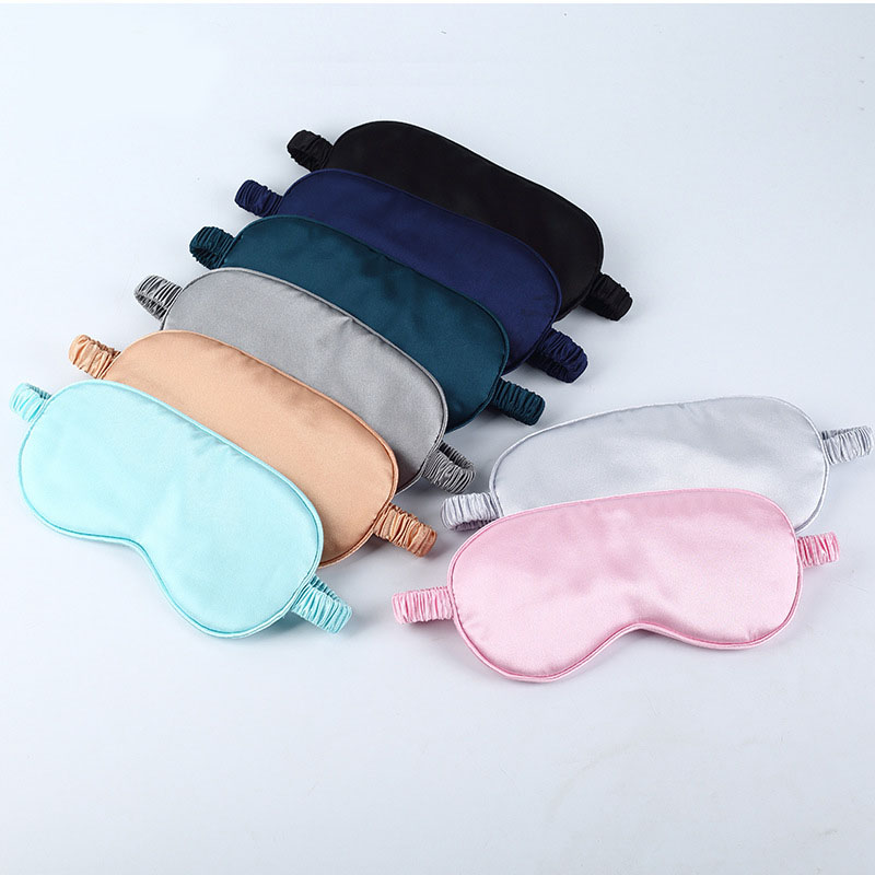 Polyester Silk Eye Cover Sleep Mask for Home Adjustable Noon Break Travel Relax Eye mask Template Soft and Breathable Party Sleepover Relax Aid Blindf