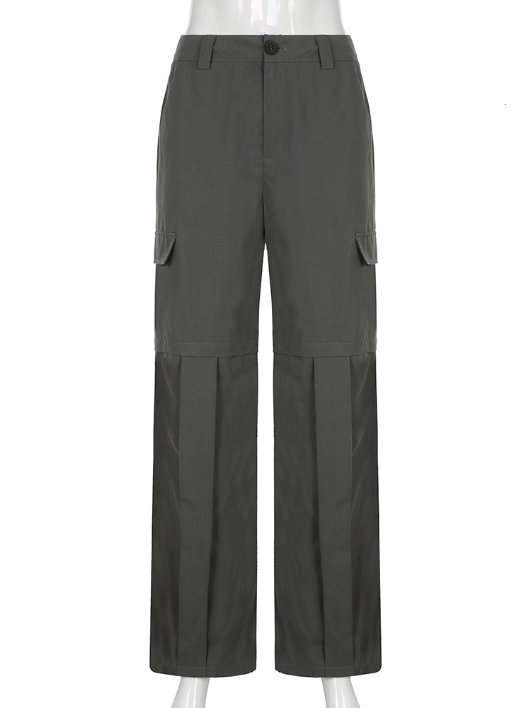 Women's Pants Capris Weekeep Pocket Cargo Pants High Waist Baggy Streetwear Casual Pants Aesthetic Y2k Basic Trousers Korean Fashion Harajuku Out