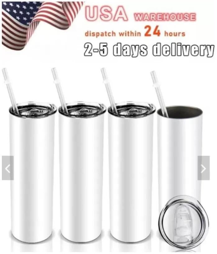 US Warehouse Sublimation Blanks Tumblers 20oz Stainless Steel Straight Blank white with Lids and Straw Heat Transfer Cups Water Bottles 25pcs/carton GJ0309
US Warehouse Sublimation Blanks Tumblers 20oz Stainless Steel Straight Blank white with Lids and Straw Heat Transfer Cups Water Bottles 25pcs/carton GJ0309
