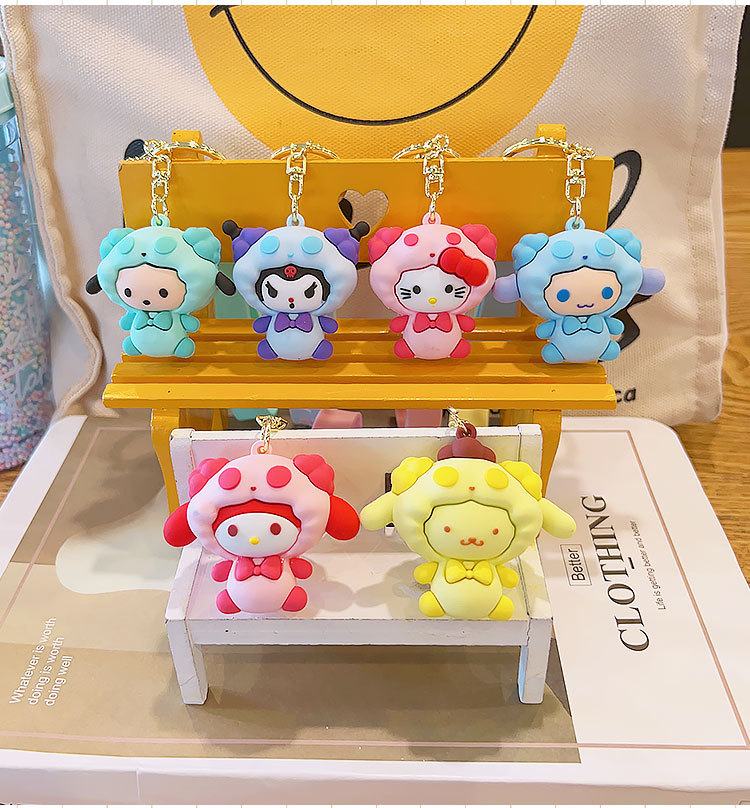 6 Colors Cute Shape Pendant Jewelry Keychain Schoolbag Ornament key Ring Kids Gifts