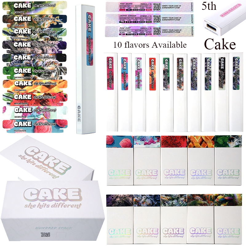 1.0ML CAKE 5th E Cigarette Rechargeable Disposable Vape Pen Empty Vape Cartridges Pods Wax Vaporizers 10 Strains Available With Box Packaging
1.0ML CAKE 5th E Cigarette Rechargeable Disposable Vape Pen Empty Vape Cartridges Pods Wax Vaporizers 10 Strains Available With Box Packaging