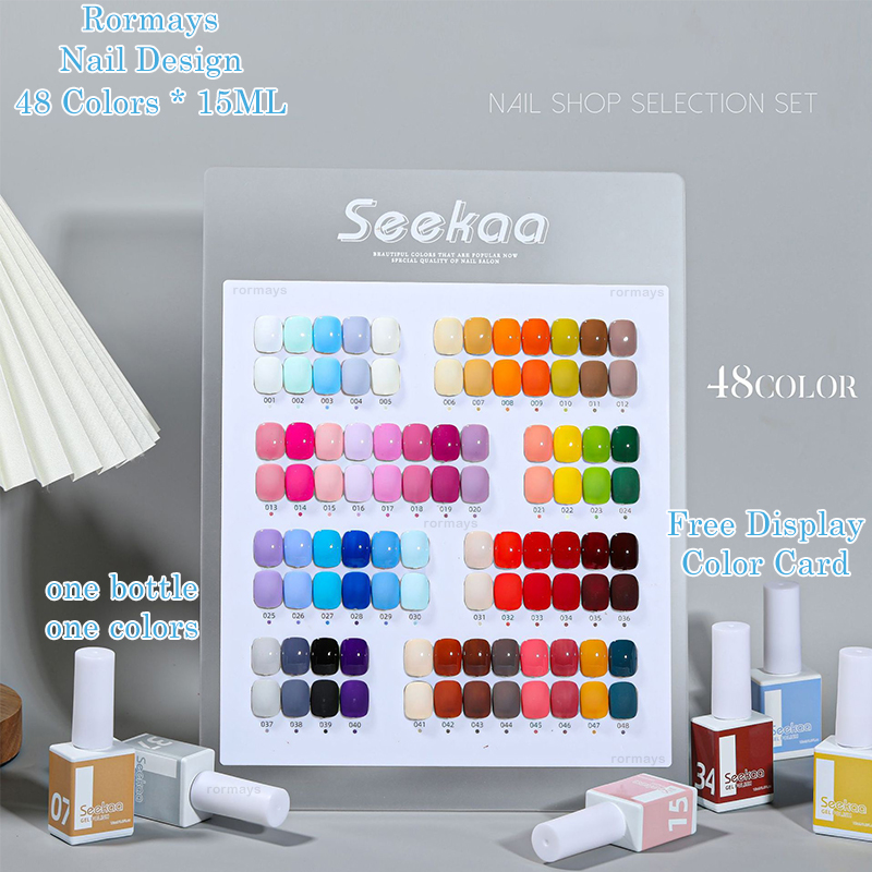 Rormays 48 color gel polishing nail polish set varnish gel primer UV LED semi permanent matte nail enhancement design salon dedicated wholesale factor