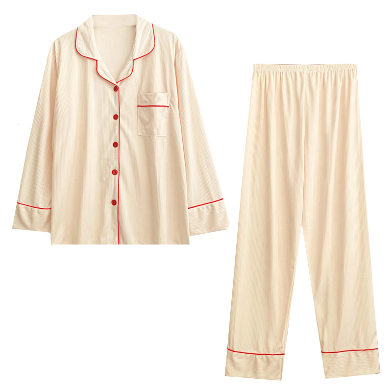 Women's Sleepwear Autumn Pajama Sets Women Japanese Long Sleeve V-neck Loose Lounge Sleepwear Sweet Fairy Simplicity Pyjama 2 Pcs Student Homewea