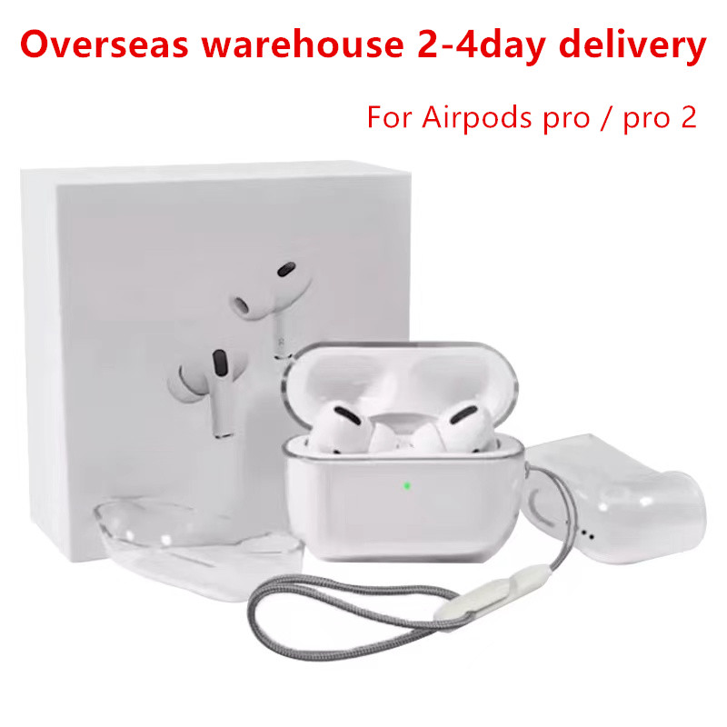 For Airpods pro 2 2nd generation airpod pro 3 airpods2 Headphone Accessories Solid Transparent TPU Cute Protective Earphone Cover Shockproof airpods pros Case
