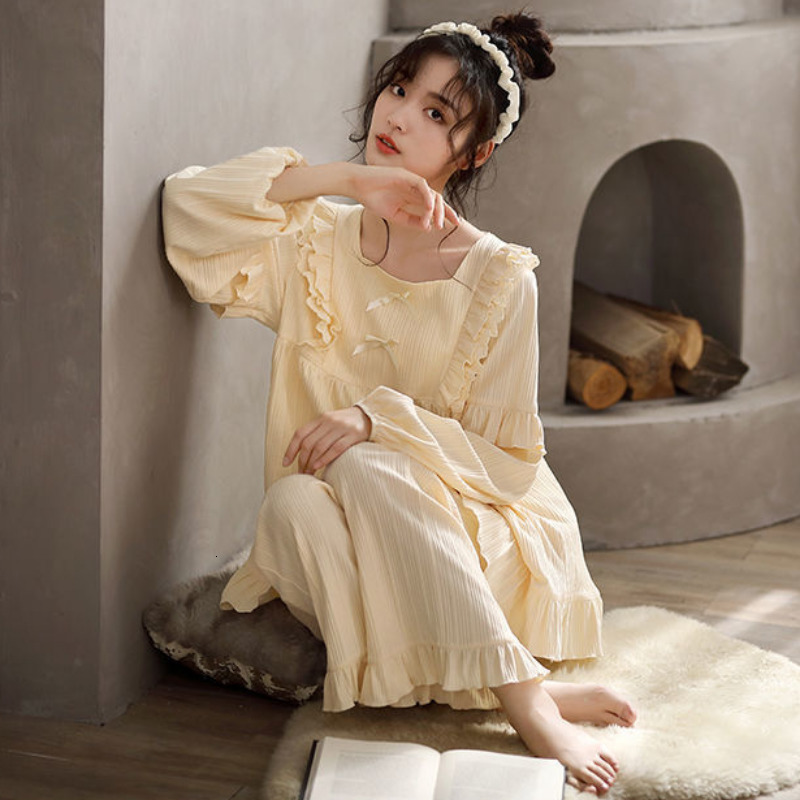 Women's Sleepwear Pajama Sets Women Pure Color Female Fashion Sweet Style Preppy Simple Sleepwear Autumn Basic Lovely Homewear Long Sleeve Mujer 