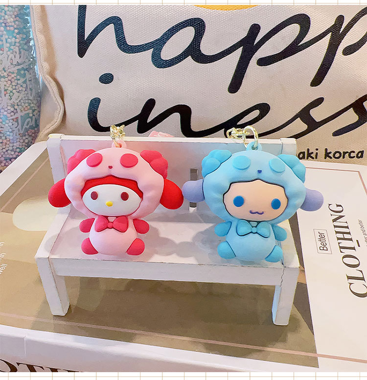 6 Colors Cute Shape Pendant Jewelry Keychain Schoolbag Ornament key Ring Kids Gifts