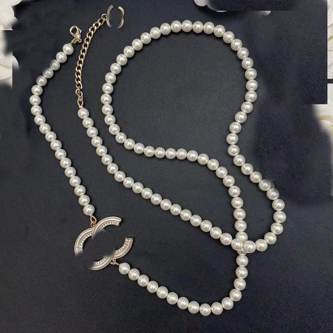 18K Gold Plated Long Pearl Necklaces Choker Letter Pendant Statement Luxury Womens Necklace Wedding Jewelry Accessories
18K Gold Plated Long Pearl Necklaces Choker Letter Pendant Statement Luxury Womens Necklace Wedding Jewelry Accessories