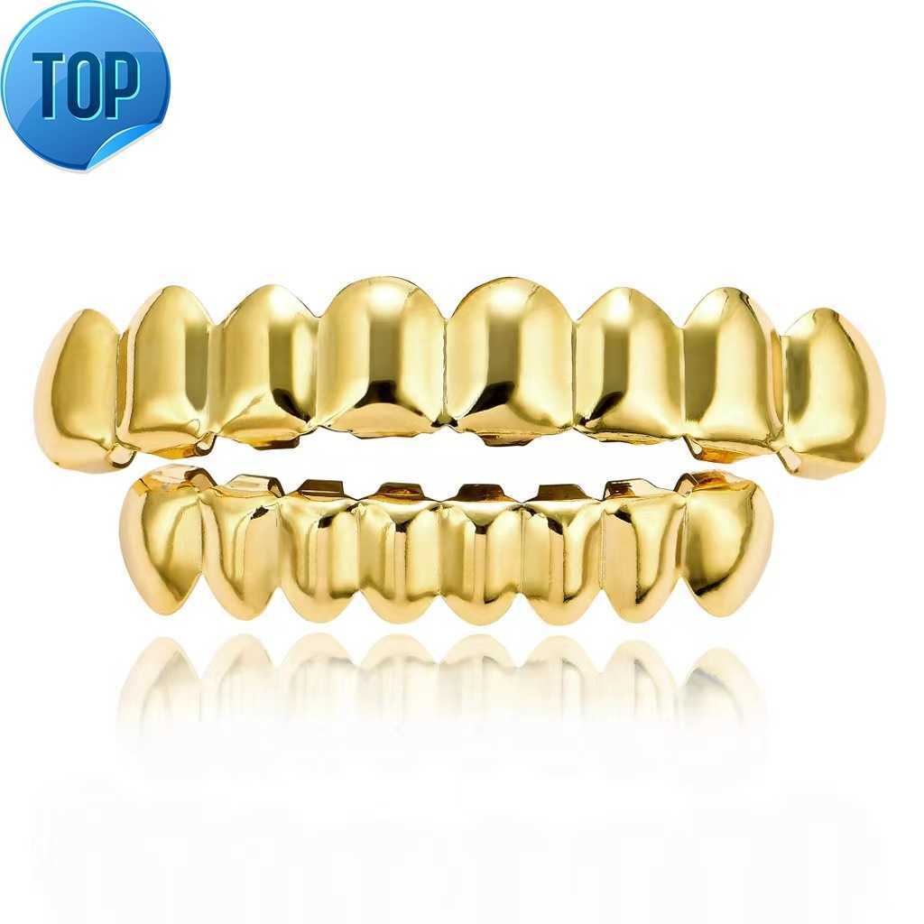 Men's and women's gold Grillz braces Fashion hip-hop jewelry 8 top braces and 6 bottom braces
Men's and women's gold Grillz braces Fashion hip-hop jewelry 8 top braces and 6 bottom braces