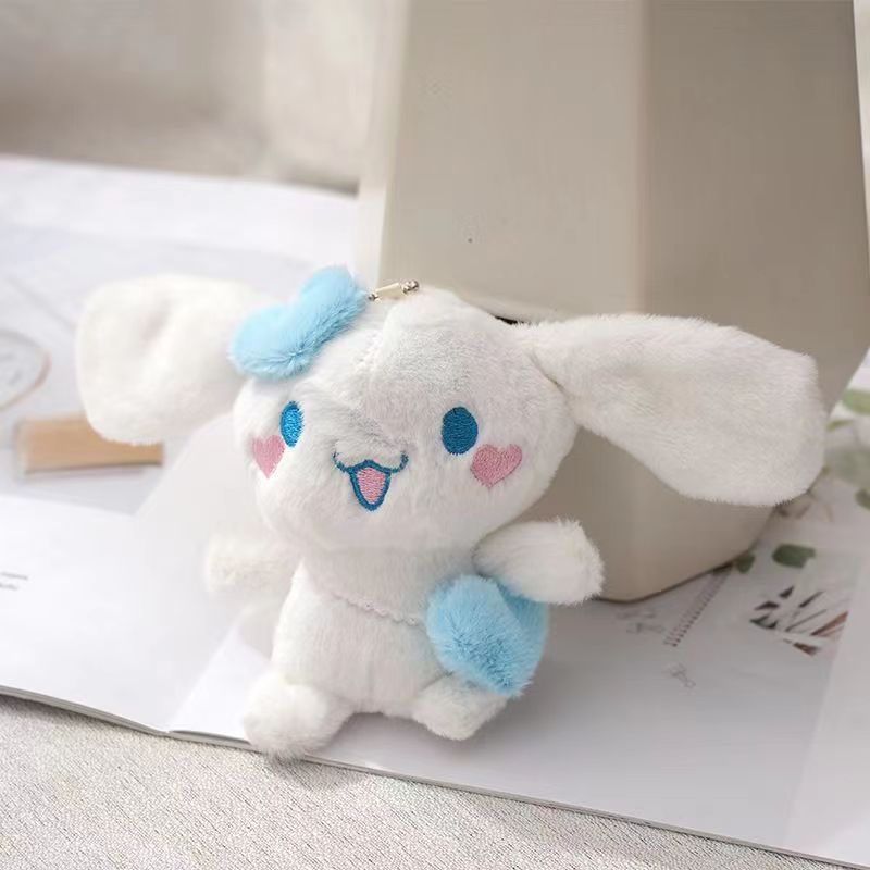 Fashion Cute Love Cinnamoroll Plush Pendant Jewelry Keychain Schoolbag Ornament key Ring Kids Gifts