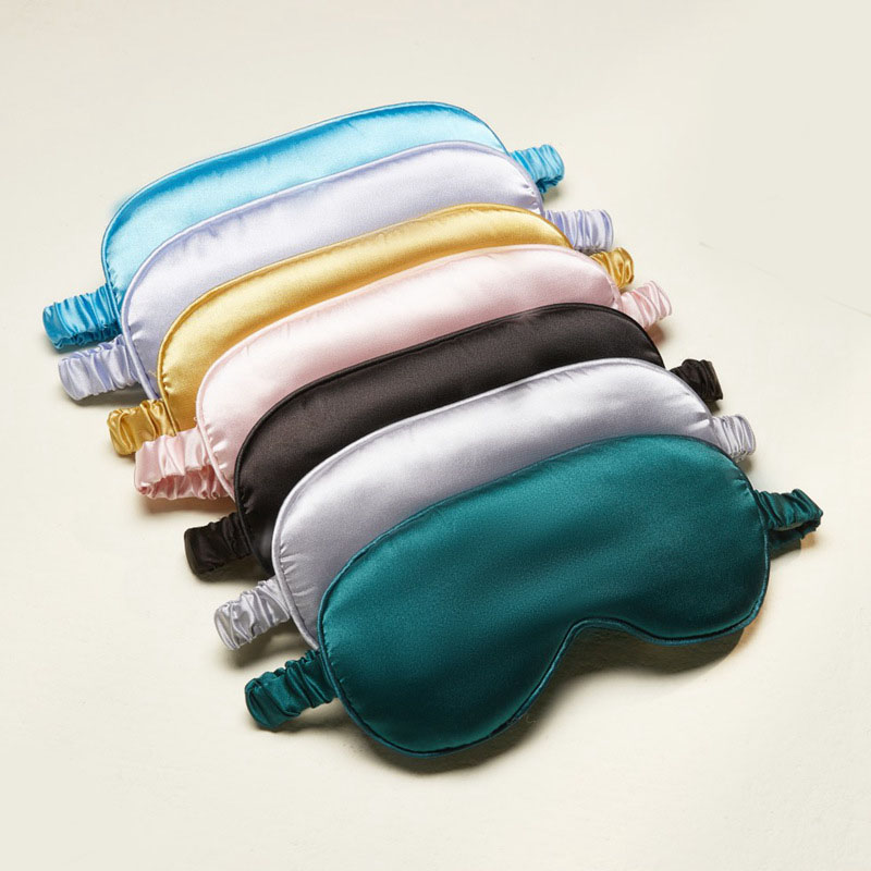Polyester Silk Eye Cover Sleep Mask for Home Adjustable Noon Break Travel Relax Eye mask Template Soft and Breathable Party Sleepover Relax Aid Blindf