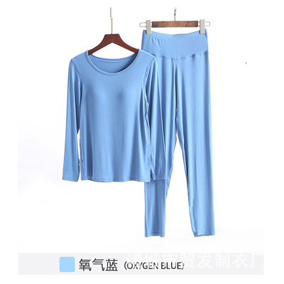 Women's Sleepwear Fdfklak Winter Pajamas Women Long Sleeve Sleepwear Home Suit Bra Pad Top Pant Pijamas Set Cotton Plus Size Pyjama M 4XL 230309