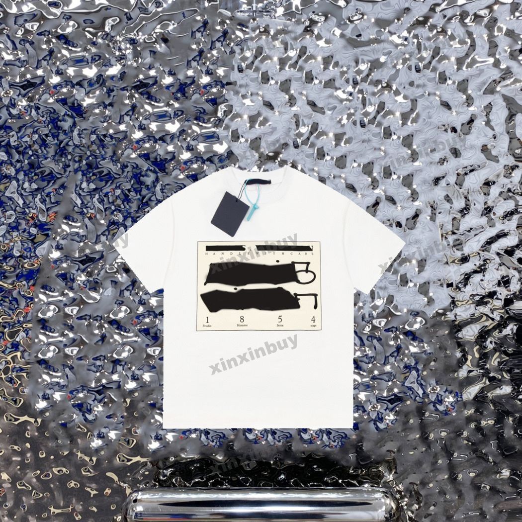 xinxinbuy Men designer Tee t shirt 23ss 1854 embroidery print short sleeve cotton women Black White Gray green S-2XL