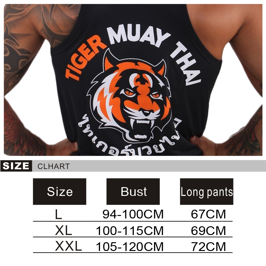 Boxing Robes Black Tiger Muay Thai MMA training vest breathable absorbent mma muay thai clothingshort mma man boxing shorts jaco short 230309