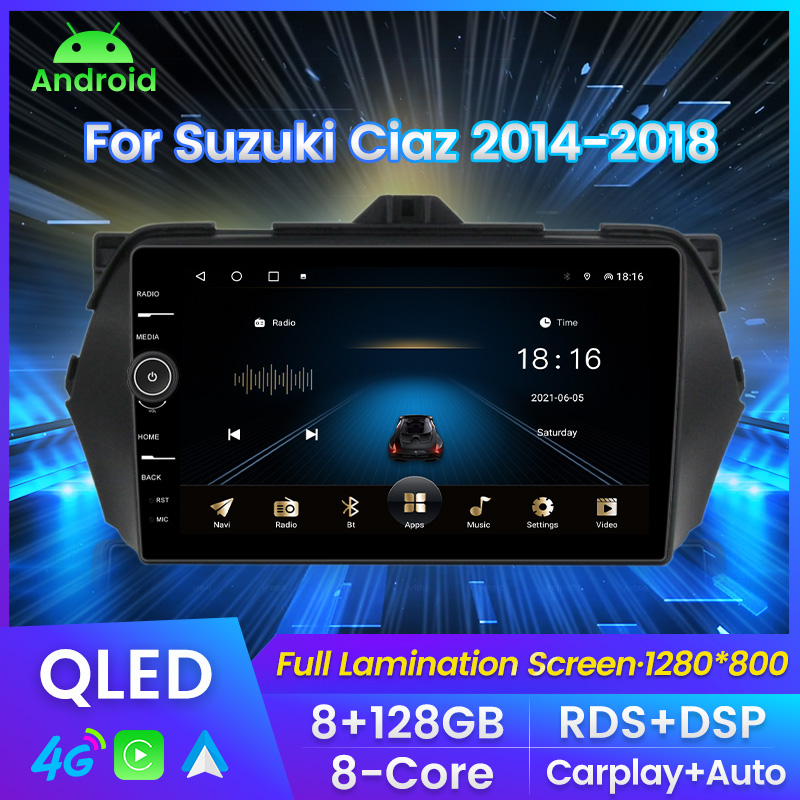 CAR DVD For Suzuki Ciaz 2014 2015 2016 2017 2018 QLED Android11.0 8core GPS Car Radio Video Player DSP carplay RDS car stereo