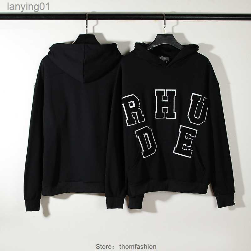 Rhude Men's Hoodie Chenille Patch Letter Towel Embroidered American Style High Street Hooded Men Sweatshirt, Black
Rhude Men's Hoodie Chenille Patch Letter Towel Embroidered American Style High Street Hooded Men Sweatshirt, Black